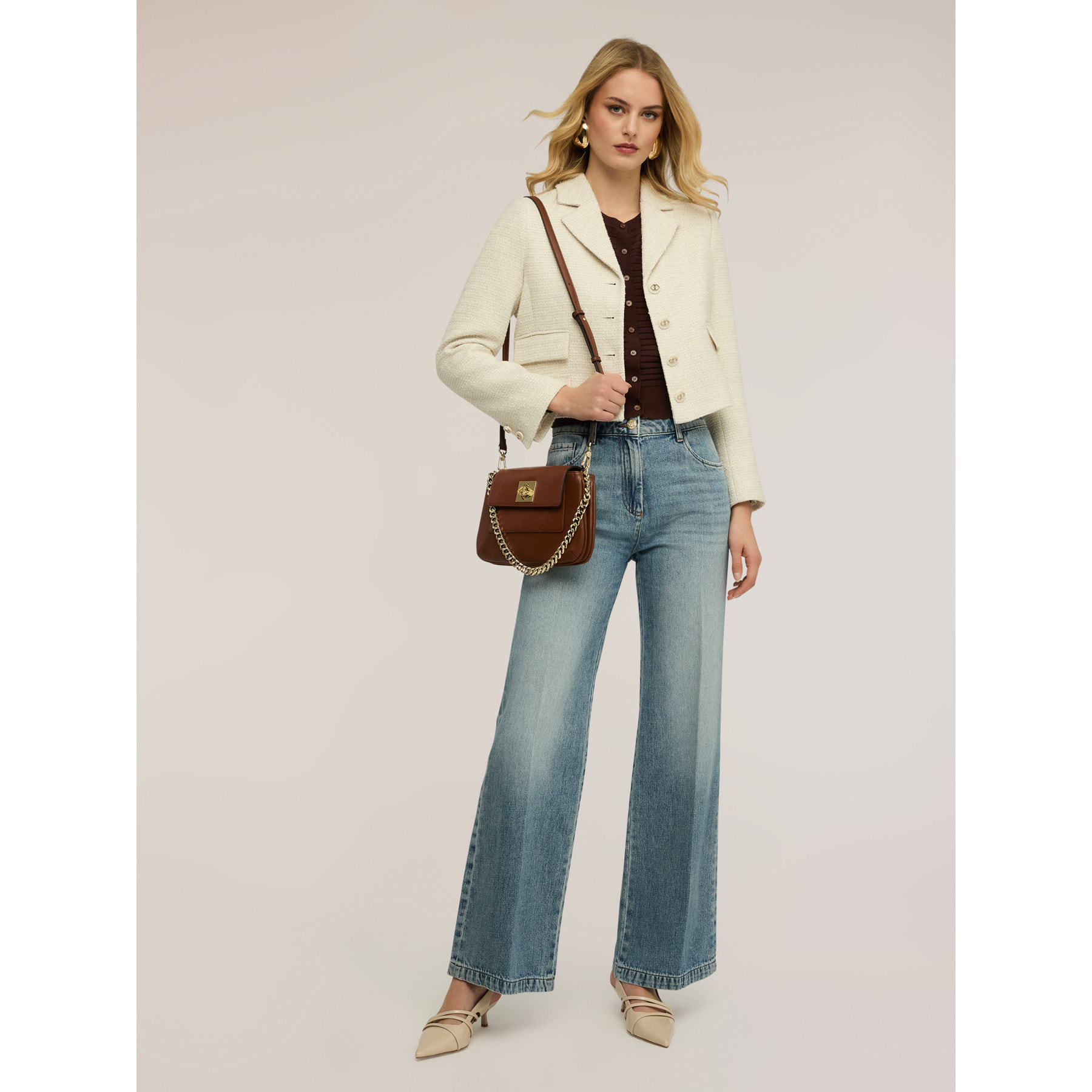 Motivi - Giacca corta in tessuto bouclé - Bianco