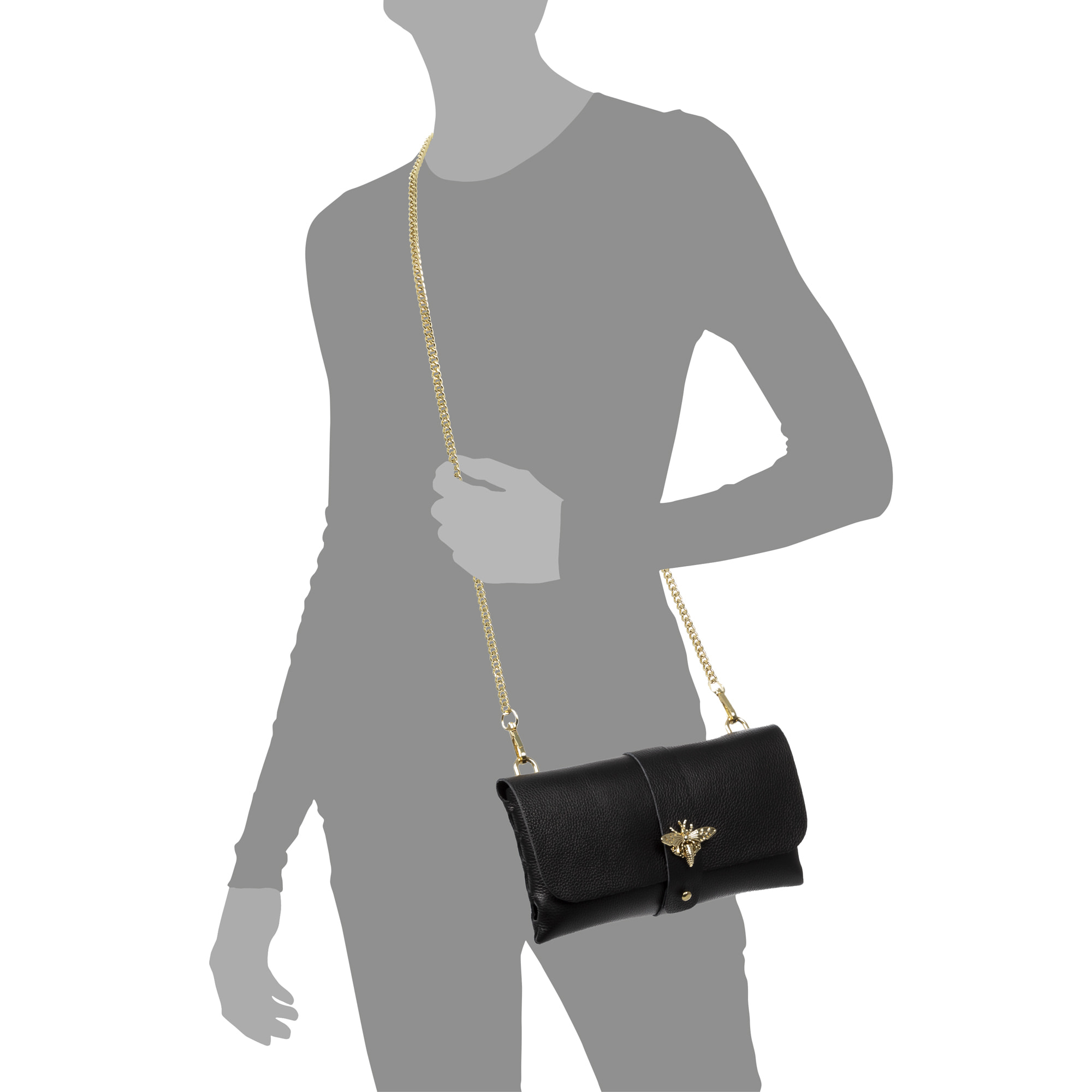 Amaseno borsa a tracolla donna. Pelle autentica Dollaro.