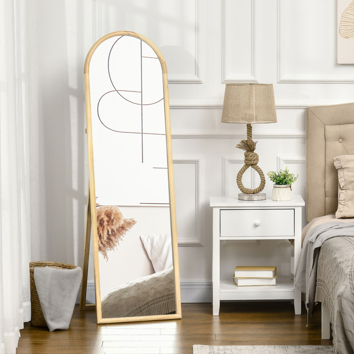 Miroir sur pied style scandinave dim. 46L x 43l x 150H cm piètement cadre bois de pin verre