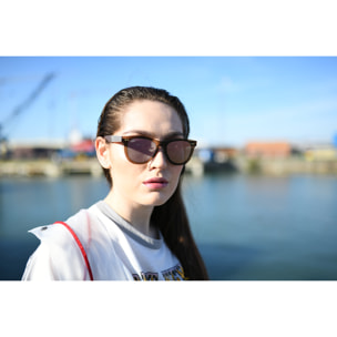 Gafas de sol OCEAN FLORENCIA - Marrón transparente por fuera con espejo rosa por dentro y patillas doradas