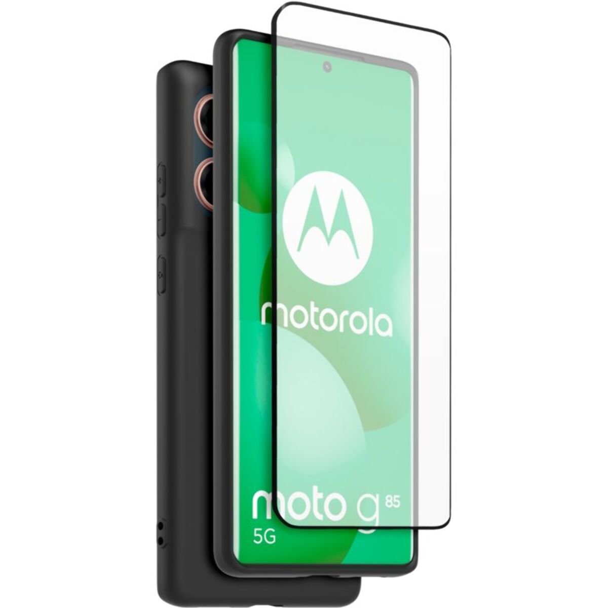 Coque CASR Moto G85 coque noir + verre trempé