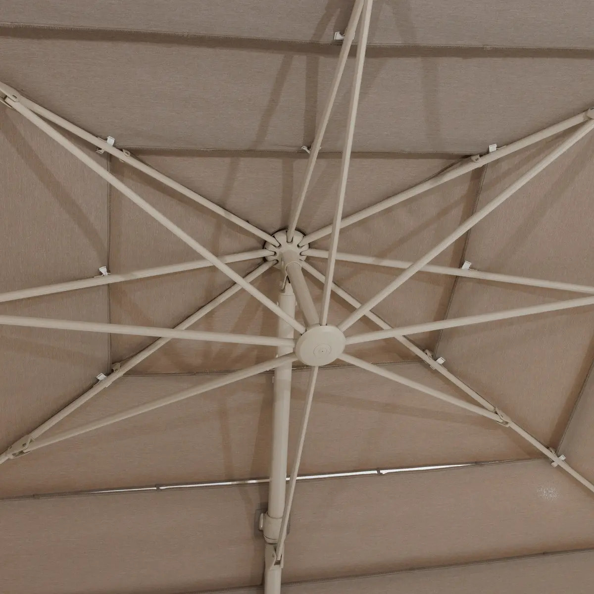 Parasol déporté rectangulaire multi-toile "Melhia" lin 4 x 3m en aluminium acier et oléfine