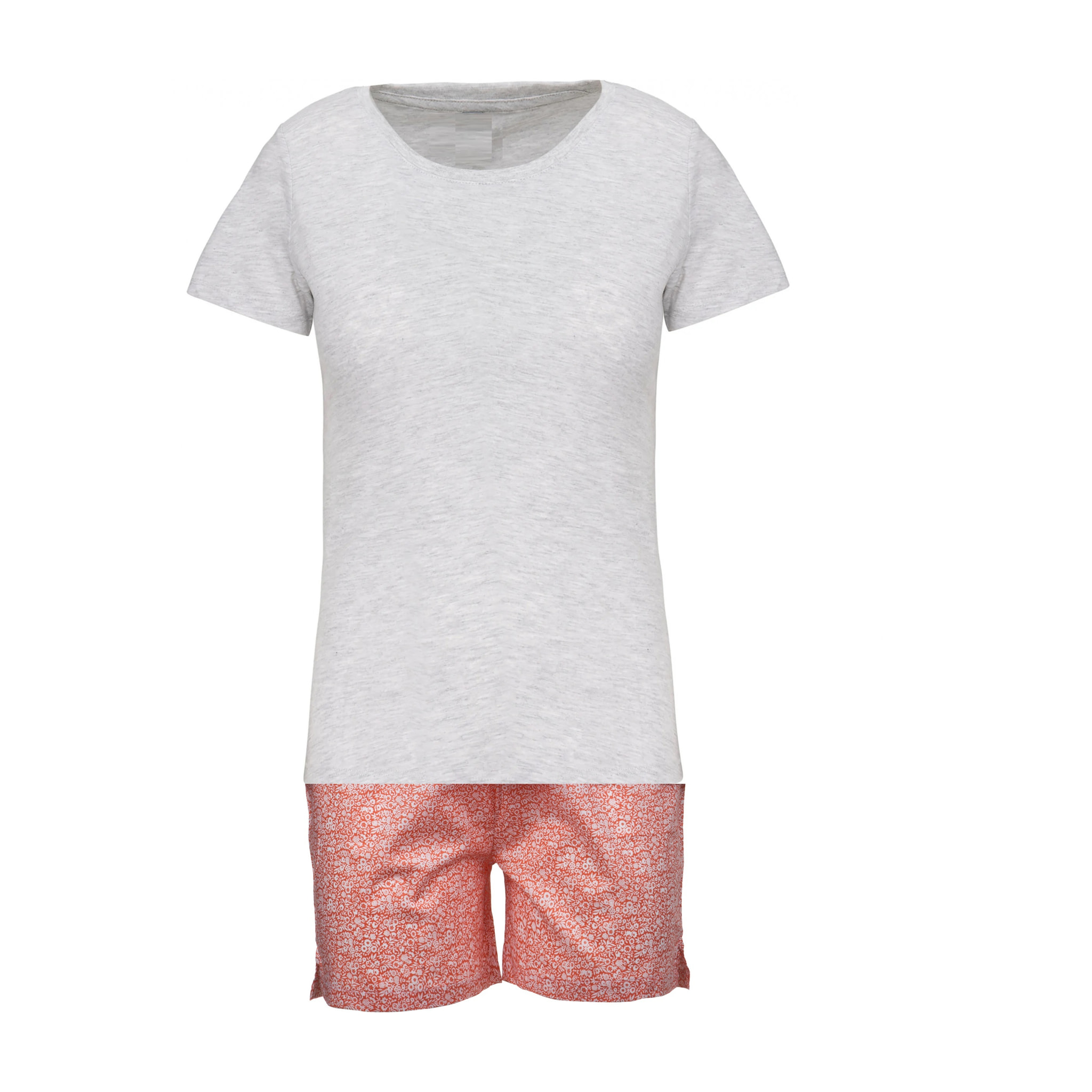 Pigiama leggero DONNA cotone fiori salmone