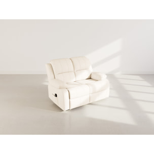 Armand - Canapé 2 places relax électrique en simili - Beige