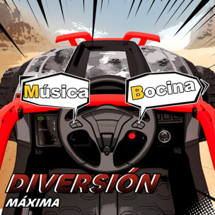 Coche Eléctrico para Niños 12V, Kawasaki Teryx KRX 1000, Coche de Batería UTV con 2 Motores, Control Remoto 2,4G, Suspensión Trasera, Faros, USB, para Niños de +3 Años, Rojo