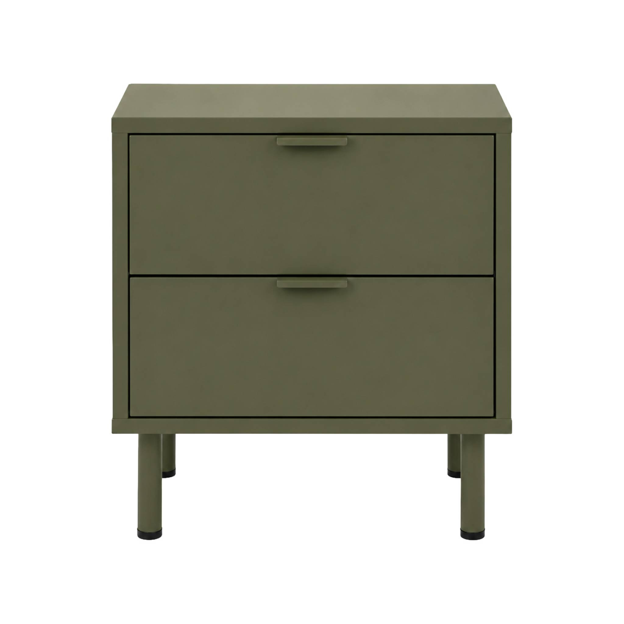 Table de chevet décor bois et métal 2 tiroirs (lot de 2) ELLIE