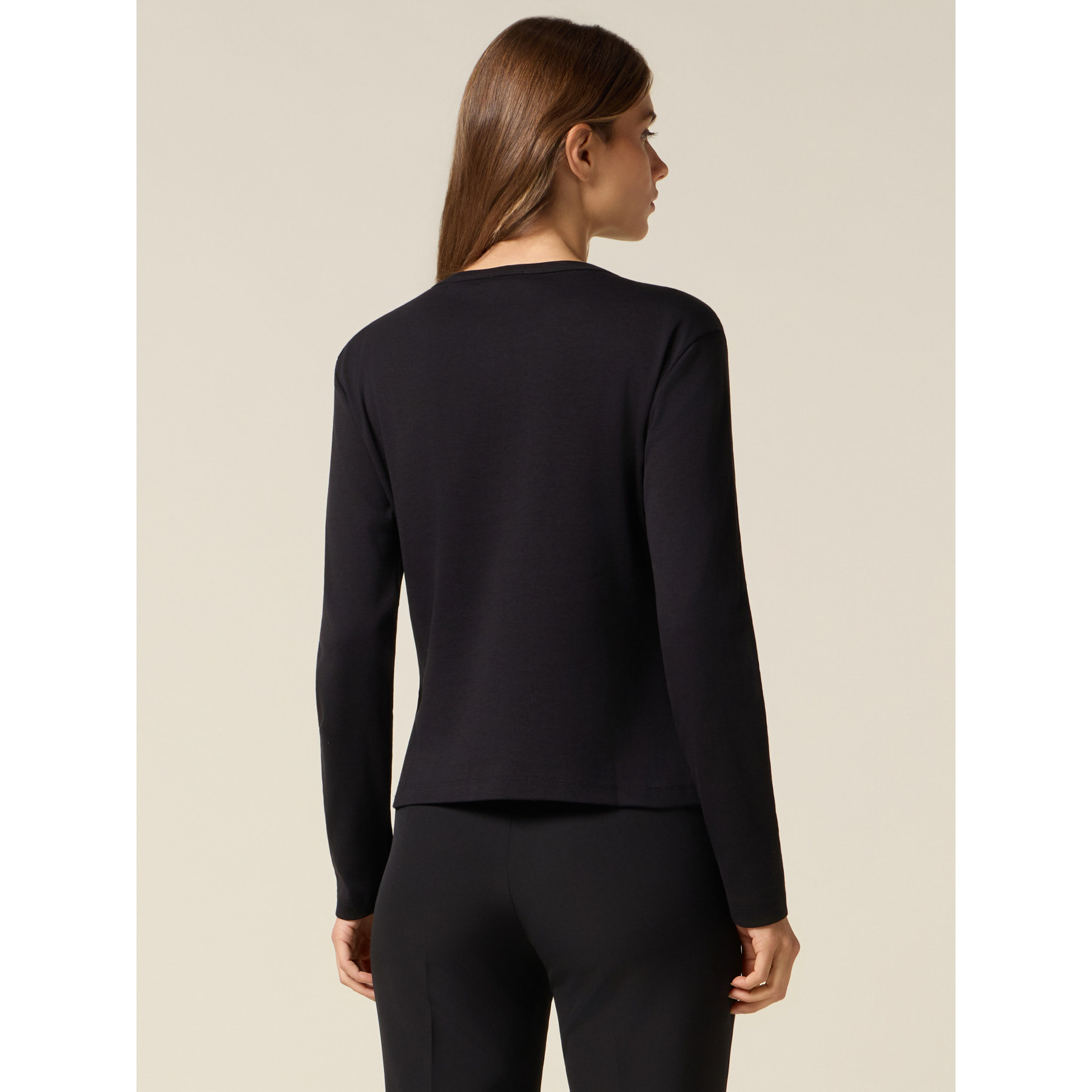 Oltre - Camiseta con aplicaciones decorativas - Negro