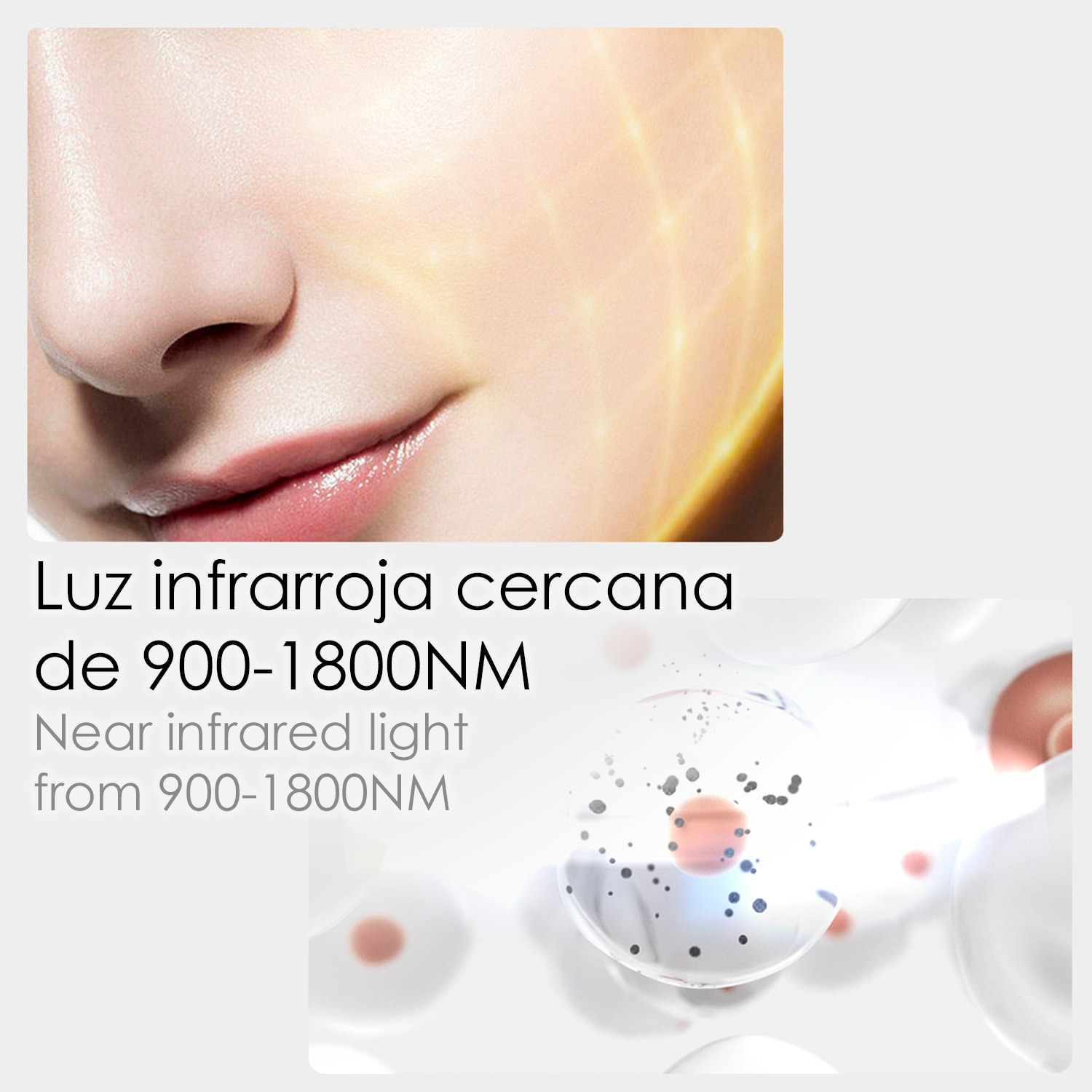 Strumento di fototerapia intelligente. Luce stroboscopica a infrarossi. Autoriparazione, antiossidante, rigenerazione del collagene e pelle trasparente.