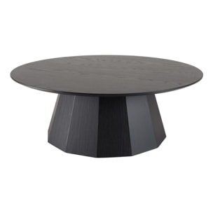 DALY - Table basse ronde noire 90x90cm