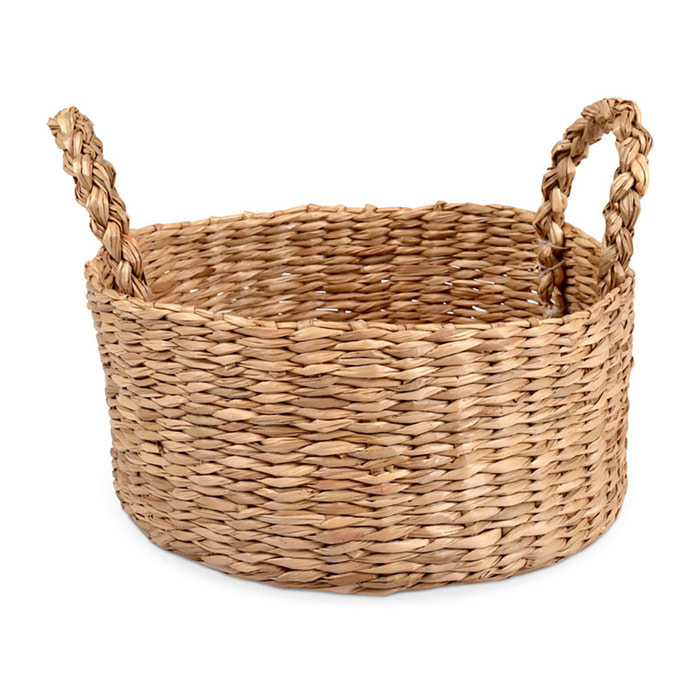 Panier rond en jonc de mer - Naturel