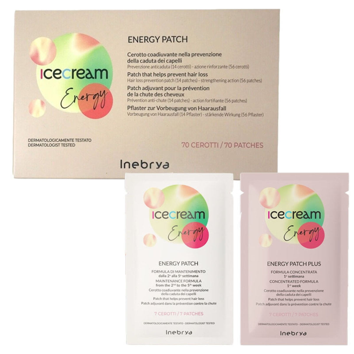 INEBRYA Ice Cream Energy Patch Parche Adyuvante Anticaída 70 parches