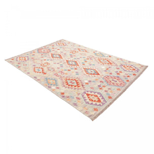 Tapis kilim au motif ethnique, tissé plat en laine, VAPIGA
