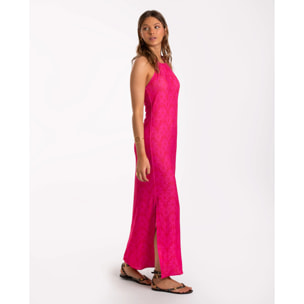 Vestido midi de punto halter