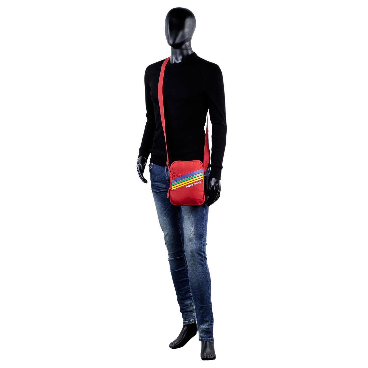 Bandolera Hombre Sintetica Skechers Set Rojo Intenso