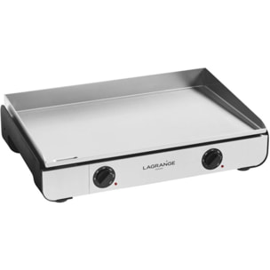 Plancha électrique LAGRANGE Pro 65L noir 2 brûleurs à poser, 65x40 cm + kit d'accessoires