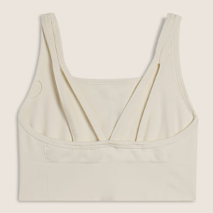 Top sportivo seamless supporto medio con inserti a costine