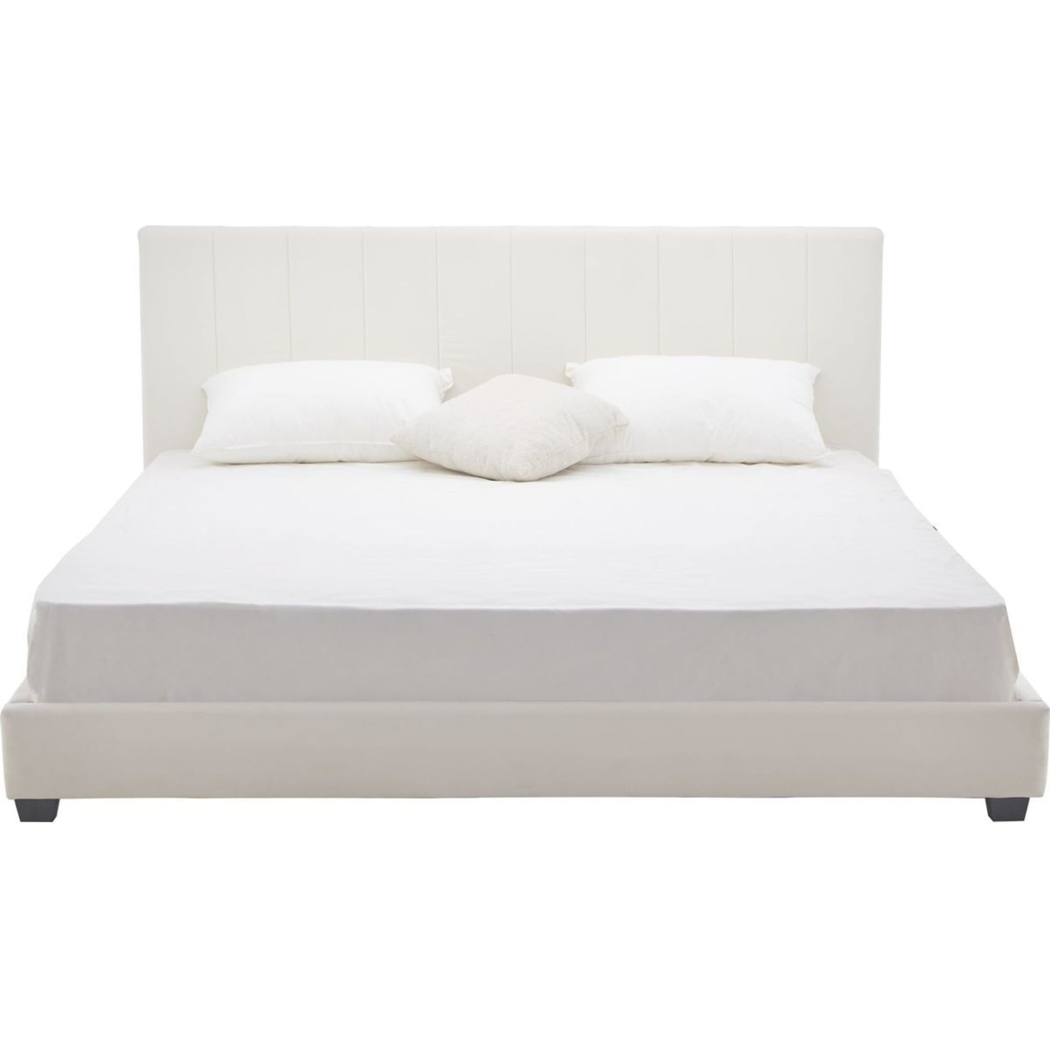 Lit avec tête de lit en velours - WILLIAM