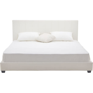 Lit avec tête de lit en velours - WILLIAM