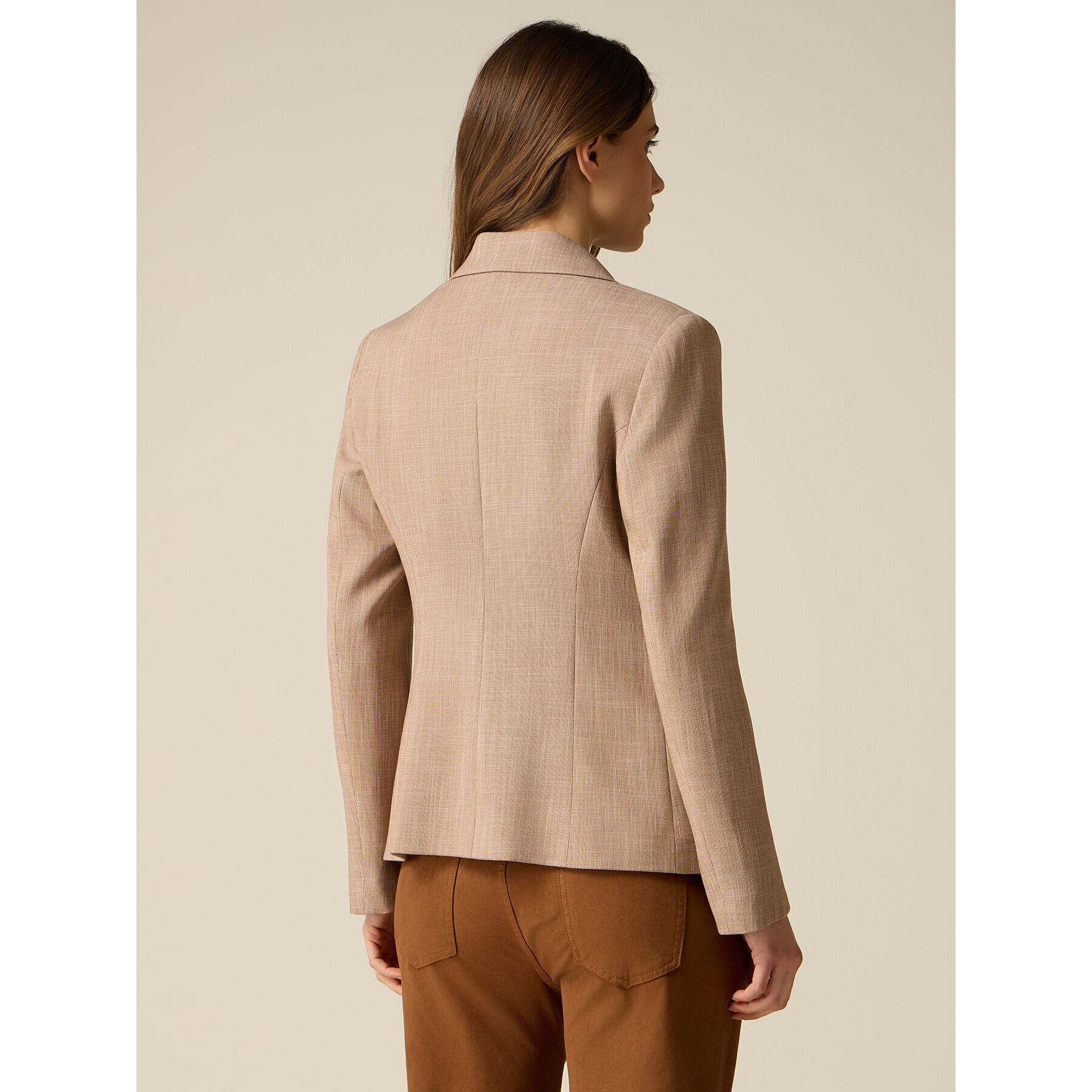 Oltre - Chaqueta estructurada mezcla viscosa - Beige