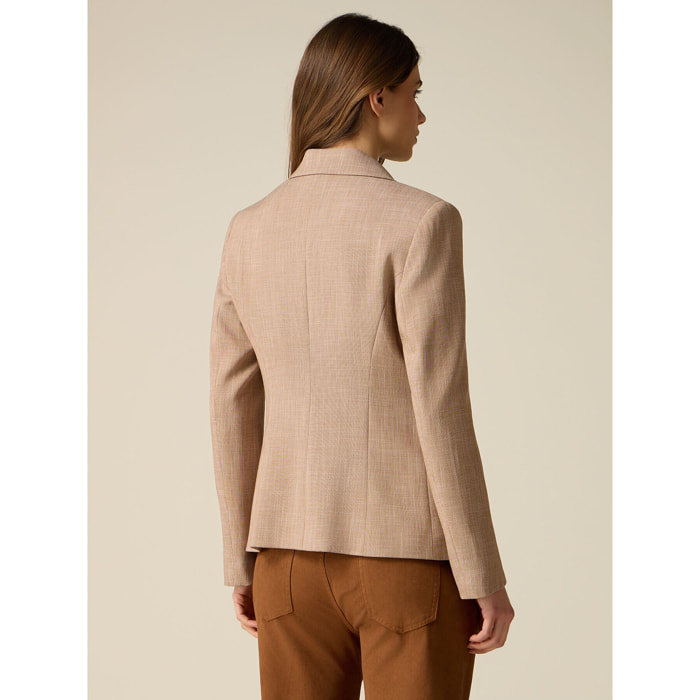 Oltre - Chaqueta estructurada mezcla viscosa - Beige