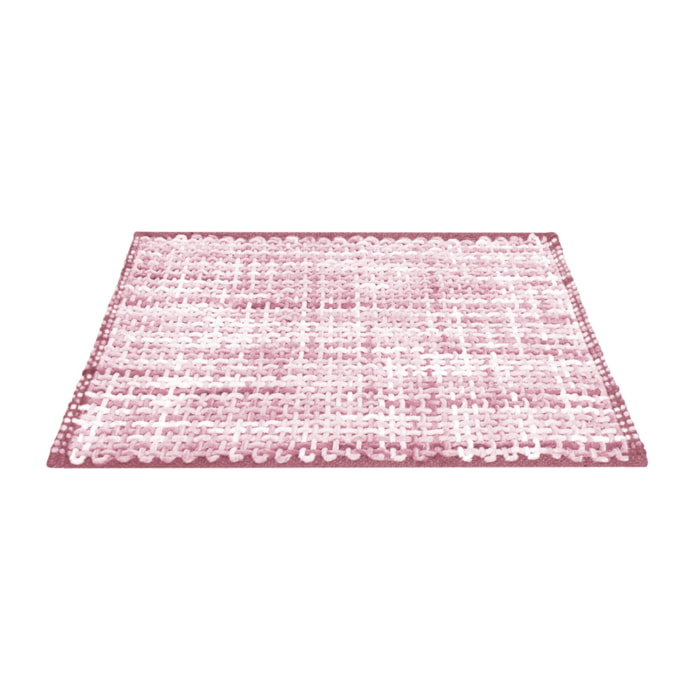 Tappeto Bagno Doccia Antiscivolo Super Assorbente Modello Plot Rosa