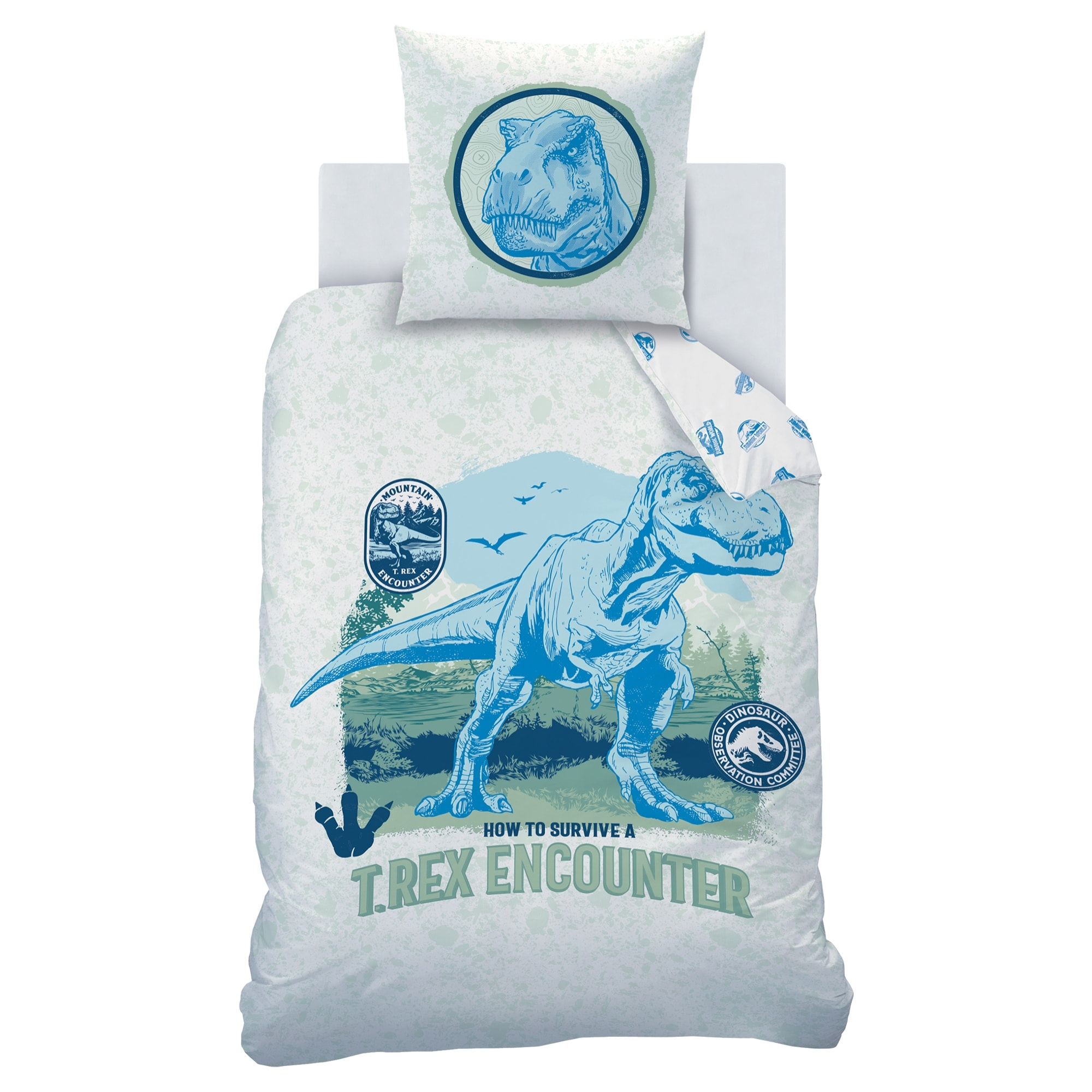 Parure de lit imprimée 100% coton, JURASSIC WORLD ENCOUNTER