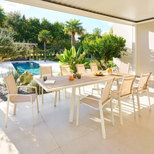 Table de jardin 10 places Pavane extensible argile