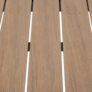 Table de jardin "Évasion" effet bois honey & graphite 2 places lates en aluminium