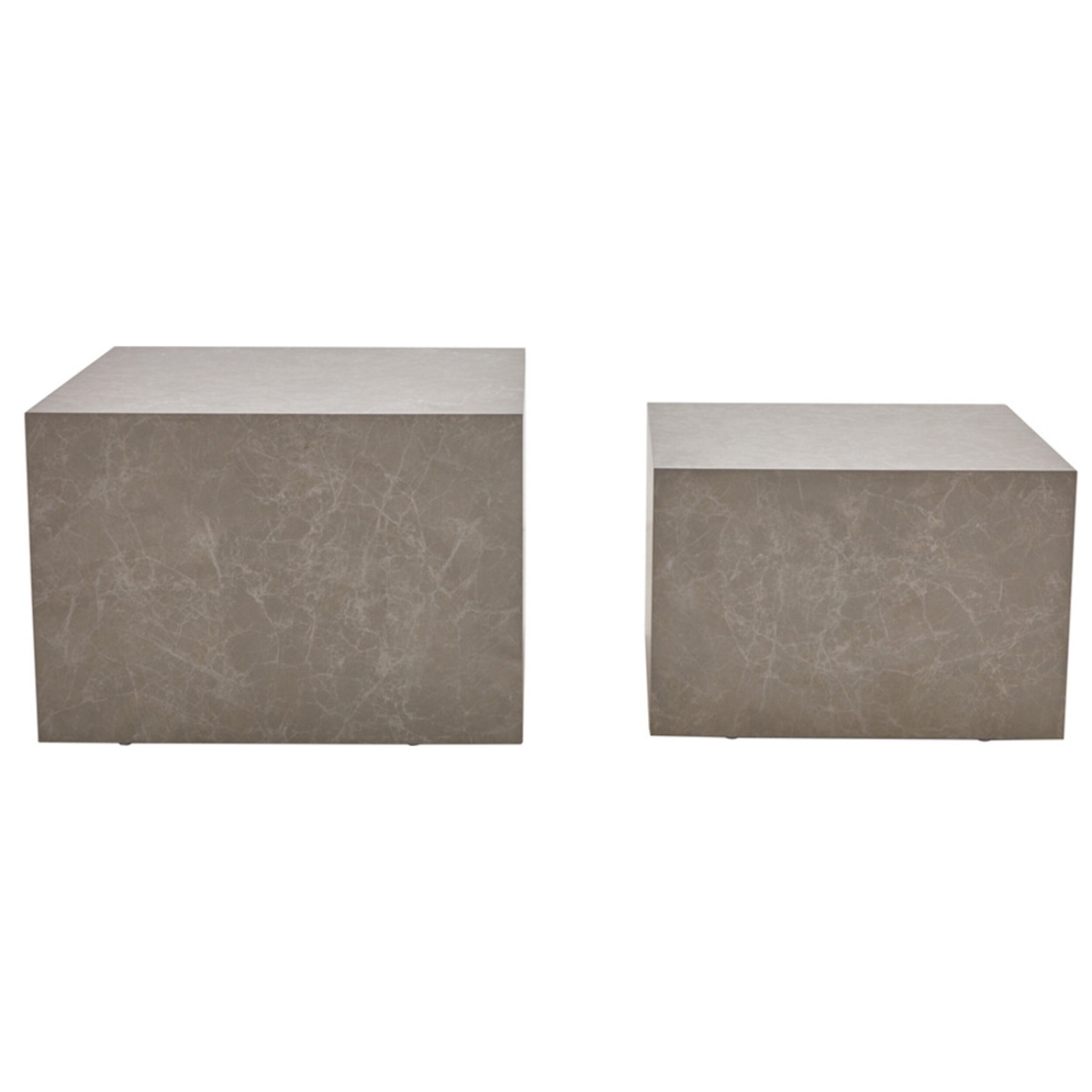 Fabio - lot de 2 tables basses - marbre gris - Gris