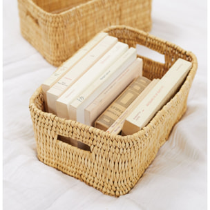 Panier de rangement rectangle Hassira - Naturel