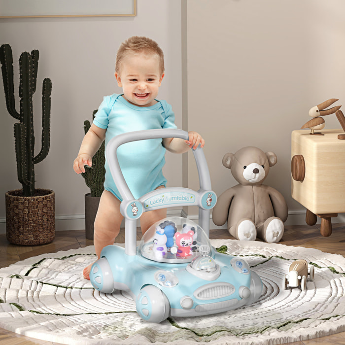 Andador para Bebés de 1-3 Años Tacatá para Bebés con Altura Ajustable Música Ruedas Antideslizantes Luces Manillar Desmontable Carga 25 kg Azul Claro