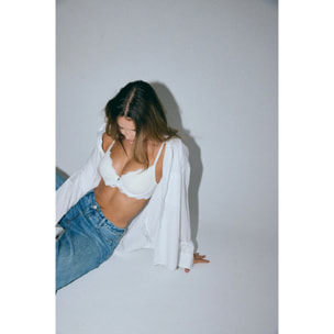 Reggiseno imbottito con ferretto in pizzo avorio, coppe B e C