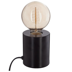 Lampe socle "Saba" noire - métal H11 cm