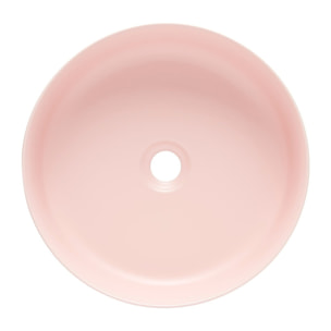 Vasque à poser ronde en céramique diamètre 39 cm - rose mat - sans trop-plein - SAT Infinitio