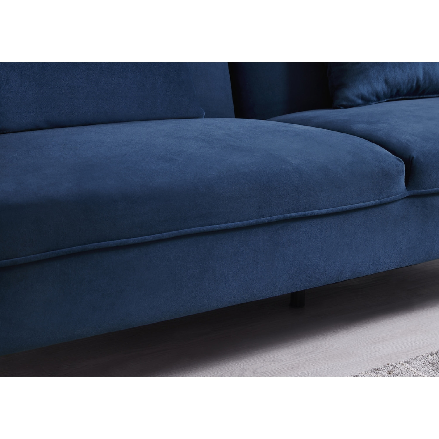 Canapé design convertible 3 places en velours bleu SALLY