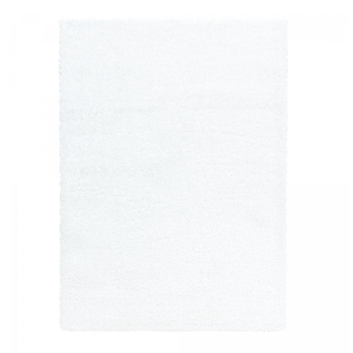 Tapis longs poils shaggy tissé motif uni RAMU