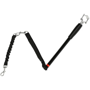 Laisse pour chien pour vélo 124 cm acier et polyester noir