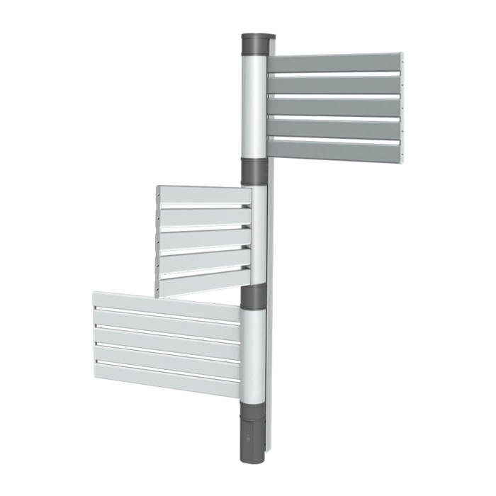 sèche-serviettes sans fluide lames plates pivotantes LCD 500W blanc & gris