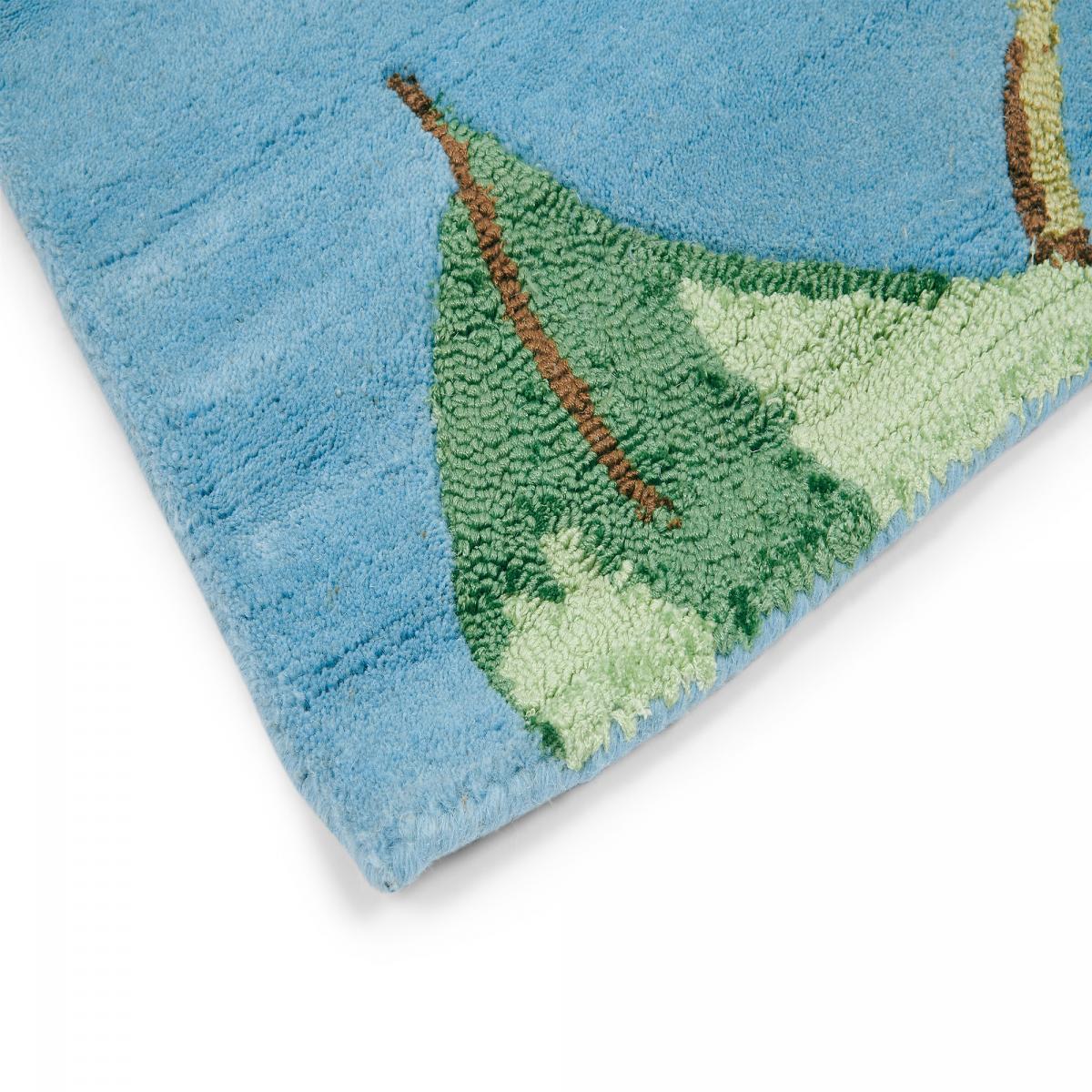 Tapis salon et chambre fait à la main en laine motif floral VAMA