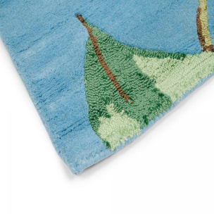 Tapis salon et chambre fait à la main en laine motif floral VAMA