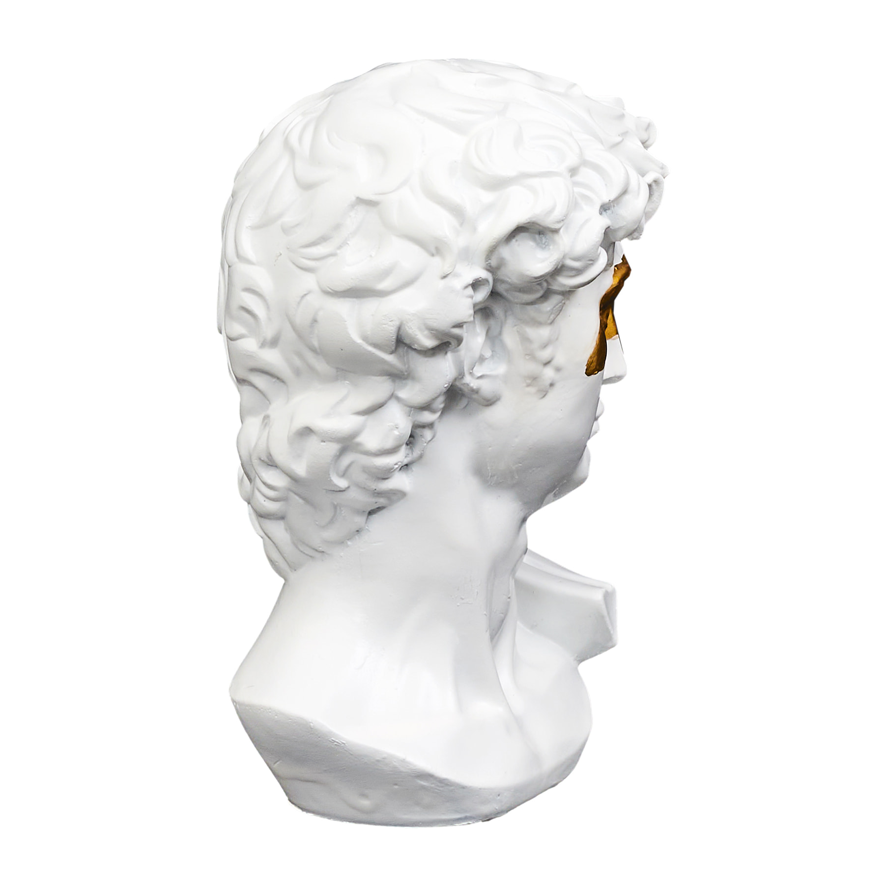 Statue David Masque Dore H15cm