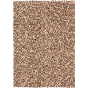 Tapis shaggy tissé en laine motif faux uni ELRA