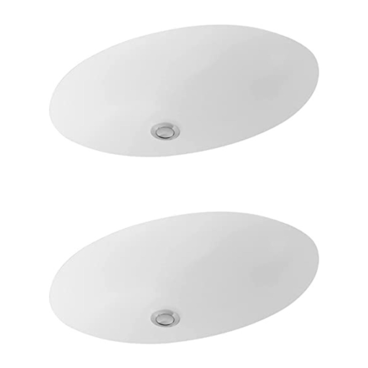 Lot de deux vasques à encastrer par-dessous Evana 615 x 415 mm Blanc CeramicPlus