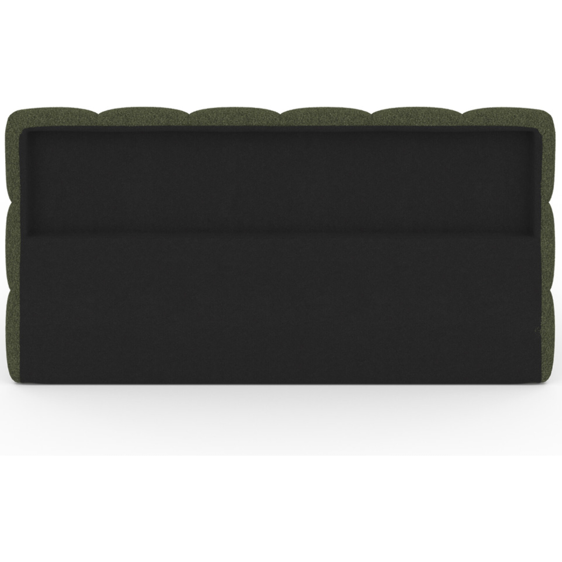 Lit coffre Bubble 160x200cm bouclette vert kaki