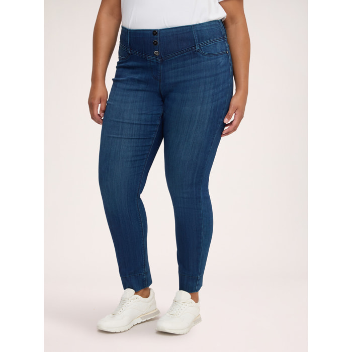 Fiorella Rubino - Jeggings blue con bottoni decorativi - Blu