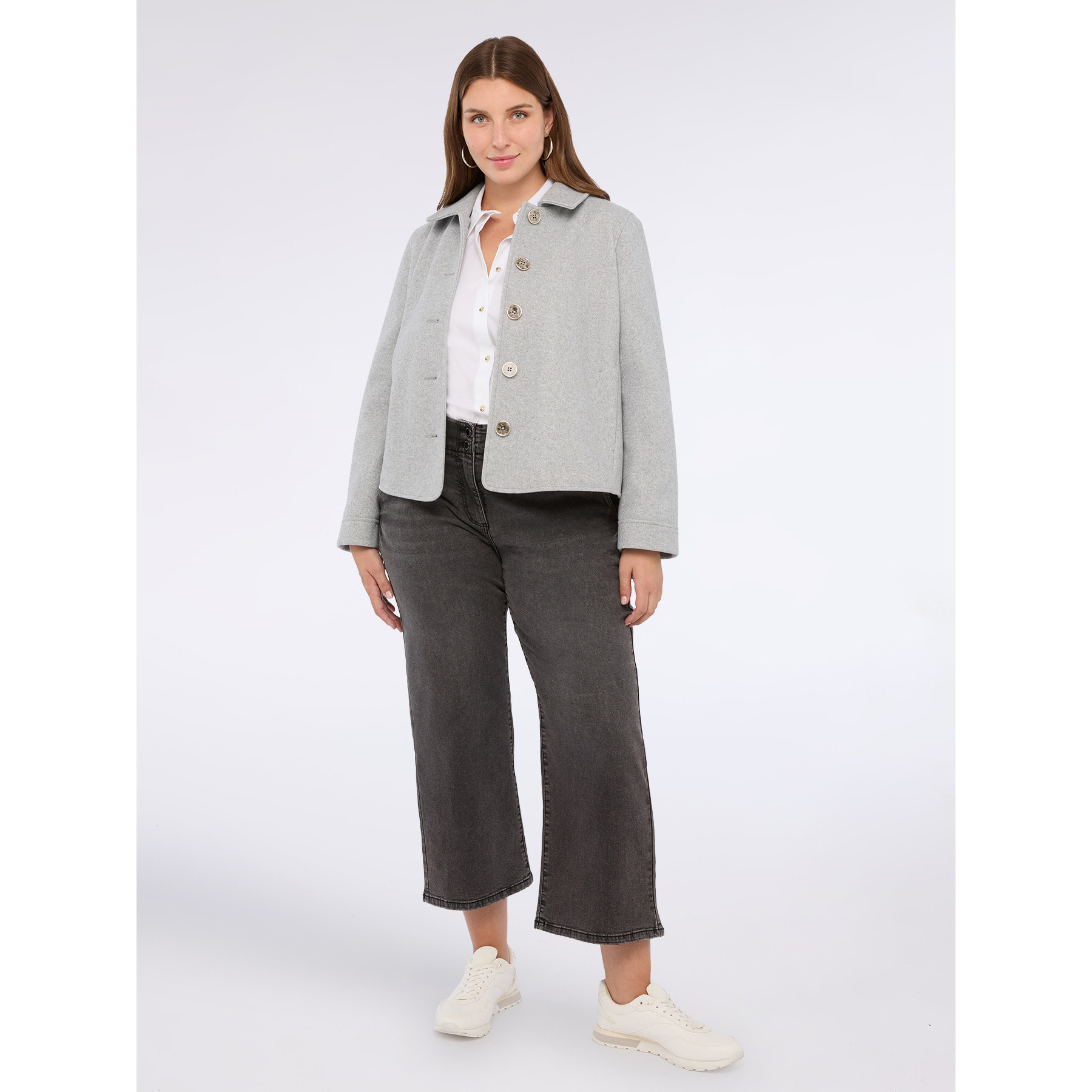 Fiorella Rubino - Chaqueta corta de tejido de punto - Gris