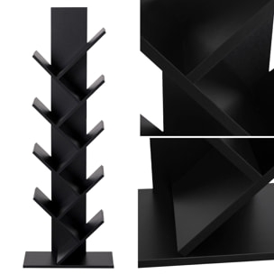 Bibliothèque 8 étagères inclinées noire SIMONE