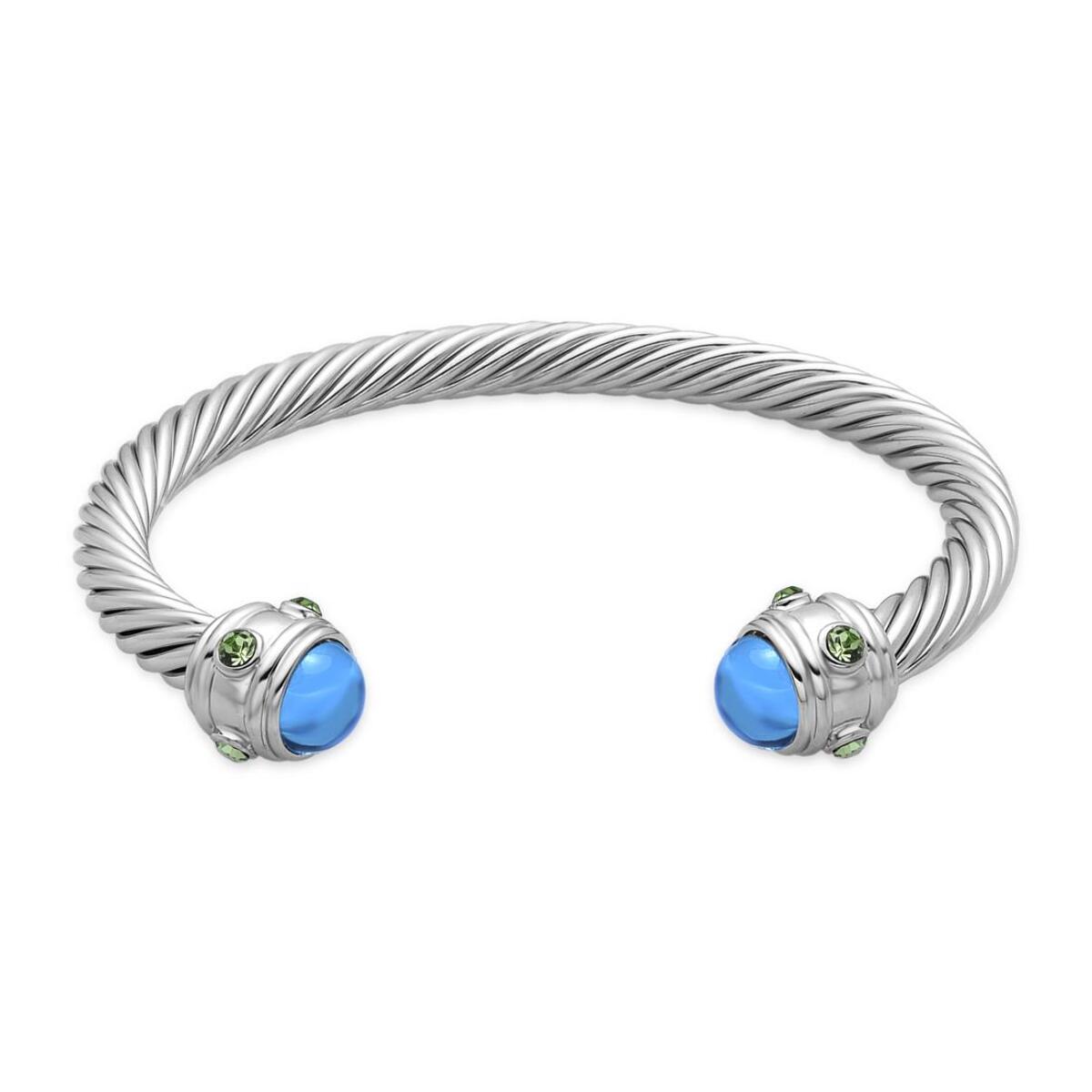 Pulsera con Cristal Azul acabado plata