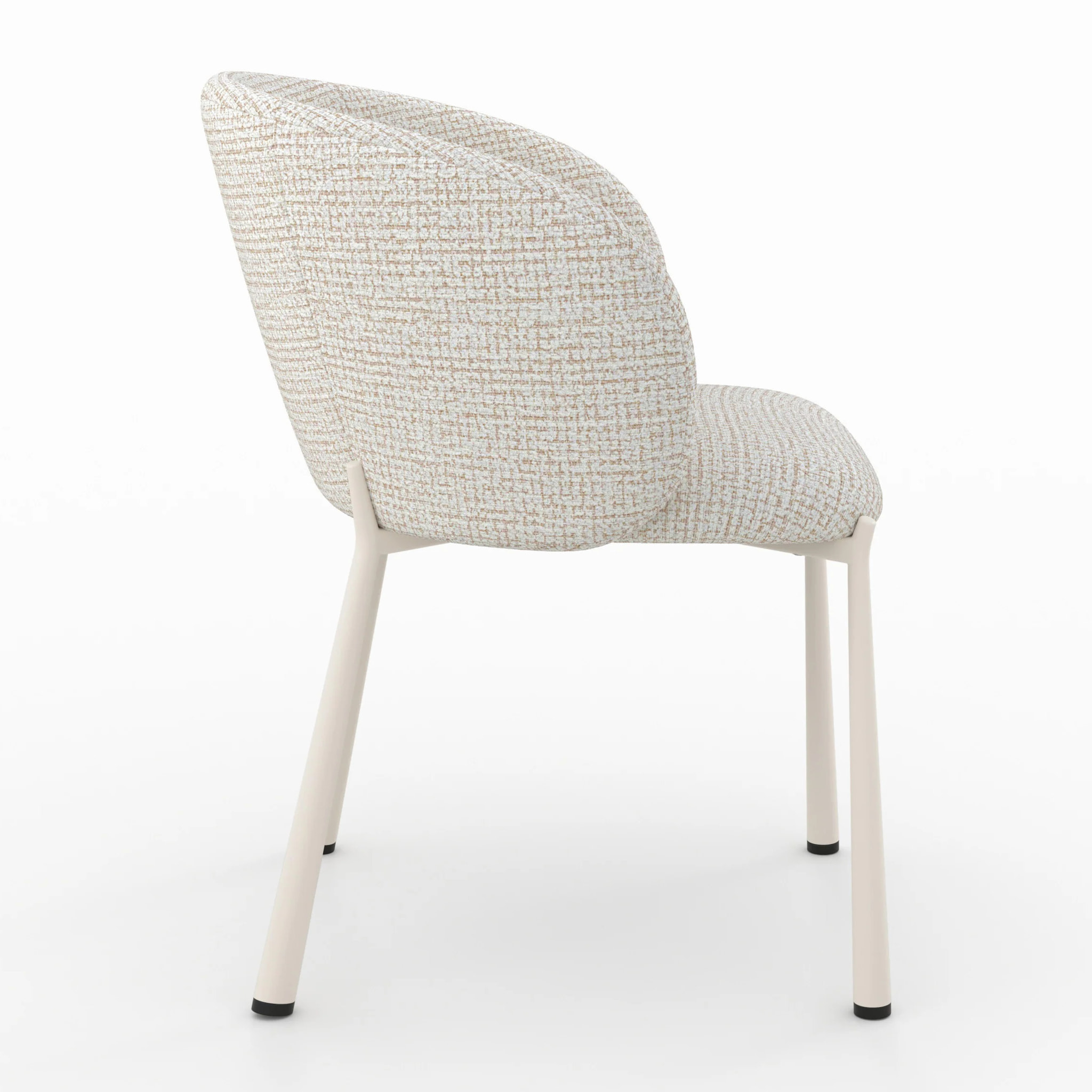 Chaise en tissu texturé écru chiné - Danaë