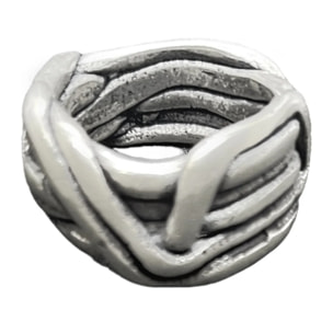 Anillo "Anidado" en plata chapado